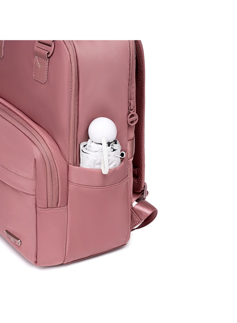 Chantria Premium Nylon Laptop Daypack for Women Water Resistant Durable Multifunctional Anti-Theft Backpack for Casual/Office/School/College, CB00778-Nostalgia Rose - Image 2