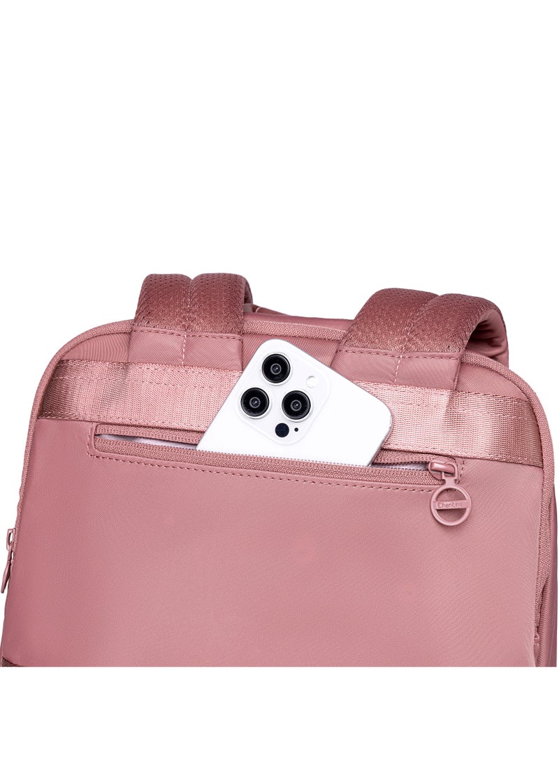 Chantria Premium Nylon Laptop Daypack for Women Water Resistant Durable Multifunctional Anti-Theft Backpack for Casual/Office/School/College, CB00778-Nostalgia Rose - Image 4