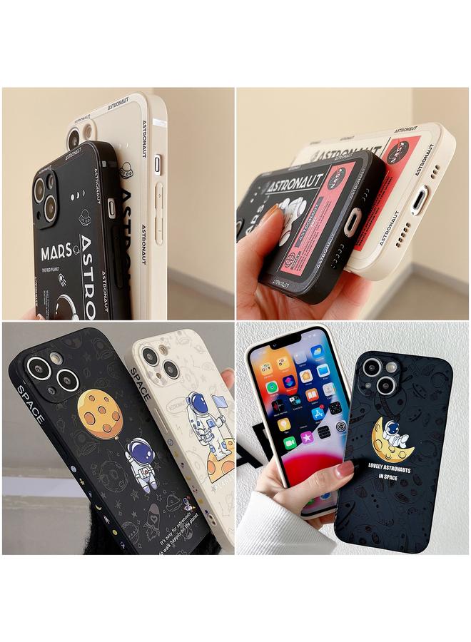اس-توب جراب لهاتف iPhone 12 Pro بنمط رائد فضاء من السيليكون بحافة مستقيمة - Image 5
