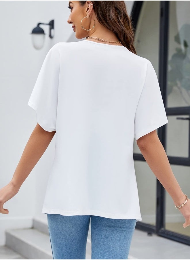 LIOFOER - Women's Open Front Cardigan Lightweight Shawl Batwing Short Sleeve Casual Shrug - Image 1