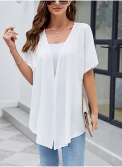 Women's Open Front Cardigan Lightweight Shawl Batwing Short Sleeve Casual Shrug