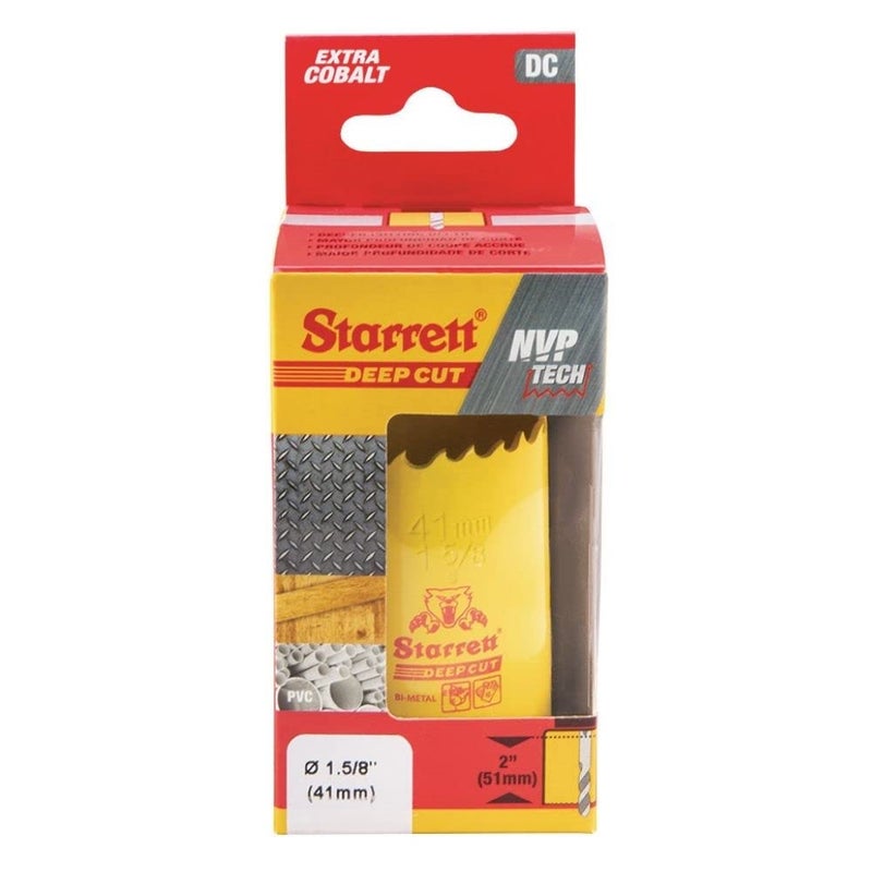 Starrett Starrett BiMetal Deep Cut Hole Saw with Abrasion Resistant HSS Teeth  Ideal for Cutting Metal Steel and Wood  158 41mm Diameter 2 Depth  DCH0158G  - Image 2