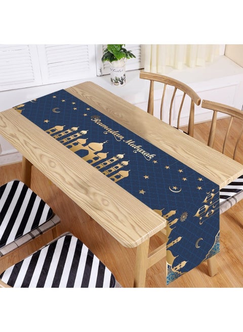 Ramadan Mubarak Table Runner Table Decorations - 2025 Linen Ramadan Decorations for Home Decorative Muslim Islam Table Cloth for Eid Mubarak Party Home Dinning Room Decoration, 13.8x71 inches