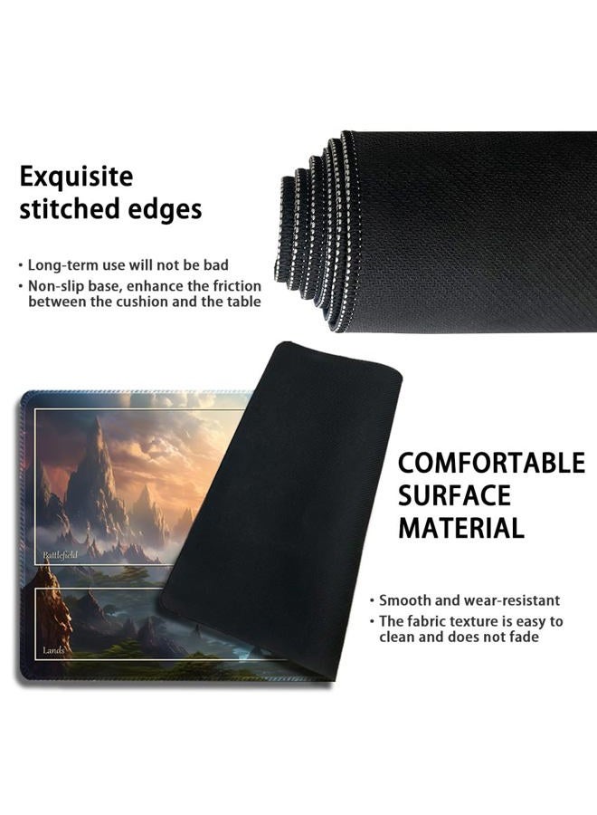 DAUXID Premium Stitched MTG Playmat with Zones and Non-Slip Rubber Backing - TCG Play Mat for MTG and Other Card Games - Colorful Design with Vintage Look and Feel (DKT (48),Zones 1) - Image 3
