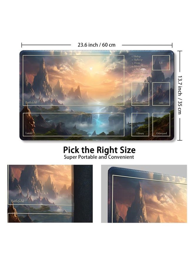 DAUXID Premium Stitched MTG Playmat with Zones and Non-Slip Rubber Backing - TCG Play Mat for MTG and Other Card Games - Colorful Design with Vintage Look and Feel (DKT (48),Zones 1) - Image 2