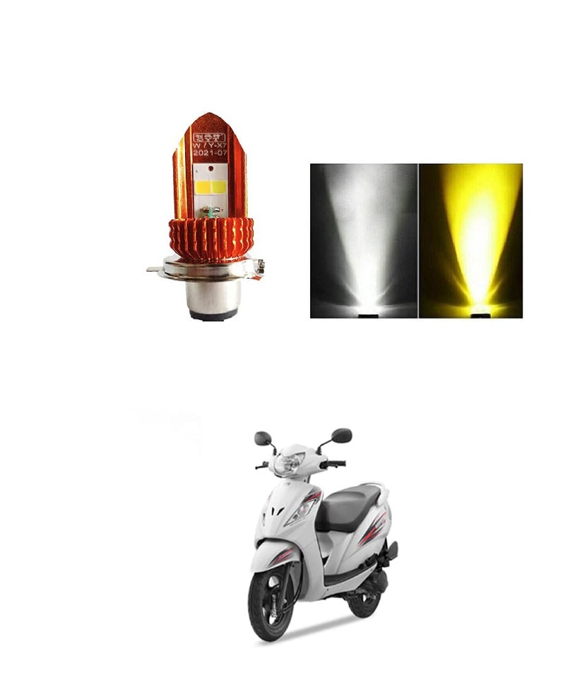 PRIKNIK Led Headlight Bulb 30W Two Color White/Yellow Light H4 Lamp Compatible With T-VS Wego - Image 1