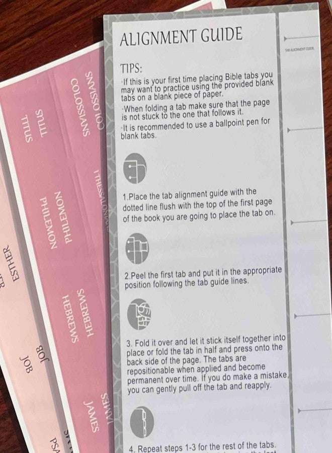 Thinkor Reposition Bible Tabs, Large Print Lanimated Stickers, Easy to Read and Apply Bible Tabs for Women and Man (Four Pink) - Image 3