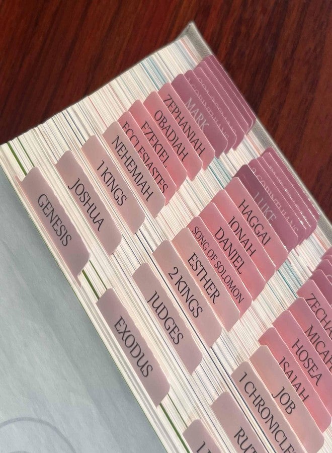 Thinkor Reposition Bible Tabs, Large Print Lanimated Stickers, Easy to Read and Apply Bible Tabs for Women and Man (Four Pink) - Image 5