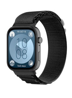 Generic Suitable for Huawei Watch Fit 3 Strap Alpine Rylon Loop Strap Black 