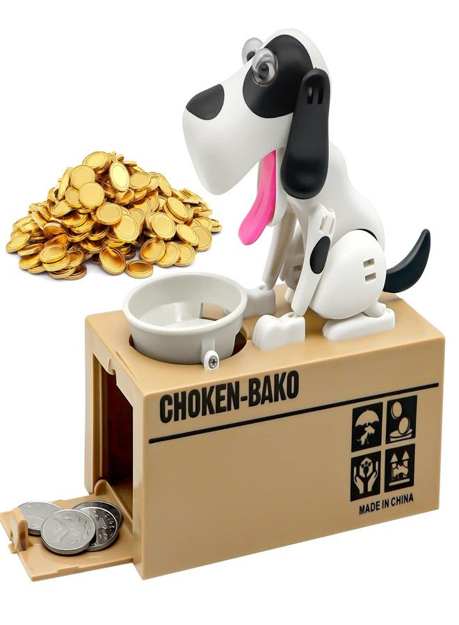 Wekity Hungry Dog Piggy Bank, Cute Dogs Steals Coins Like Magic Coin Munching Toy Money Box Birthday Gift for Kids - Image 1