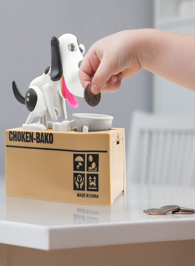 Wekity Hungry Dog Piggy Bank, Cute Dogs Steals Coins Like Magic Coin Munching Toy Money Box Birthday Gift for Kids - Image 4