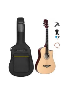 ميغاريا megarya Acoustic Guitar Combo Pack جيتار طبيعي ، حقيبة ، كابو ، مختارات ، أوتار  - Image 1