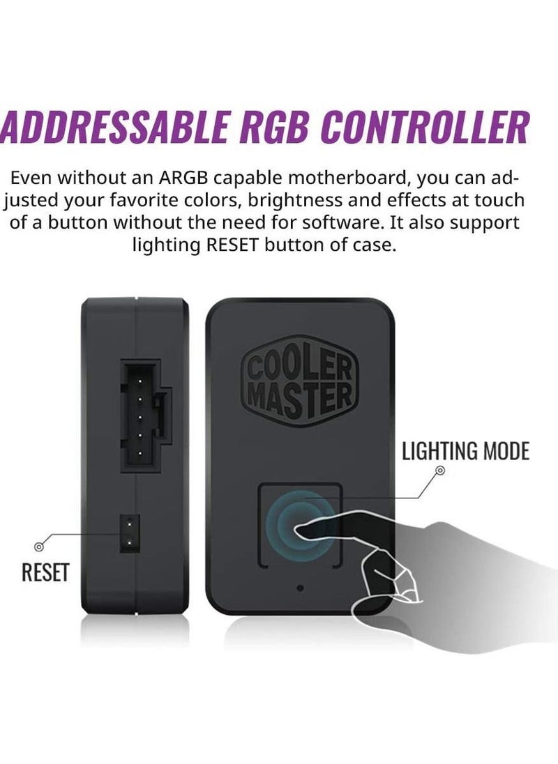 COOLER MASTER - Master MasterBox K501L ARGB Mid Tower ATX Gaming Case with Pre-Installed Two ARGB Fans, PSU Shroud and Tempered Glass Side Panel - Image 1