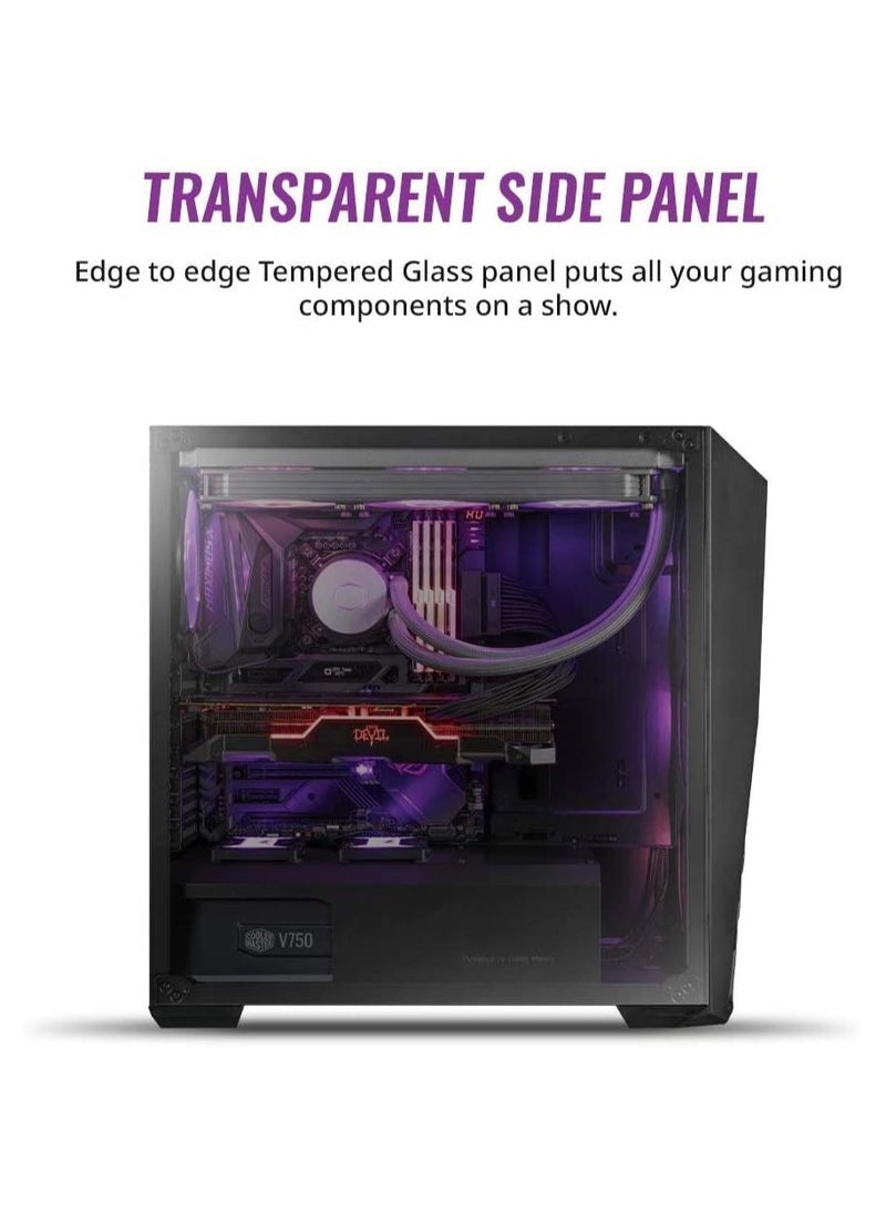 COOLER MASTER - Master MasterBox K501L ARGB Mid Tower ATX Gaming Case with Pre-Installed Two ARGB Fans, PSU Shroud and Tempered Glass Side Panel - Image 1