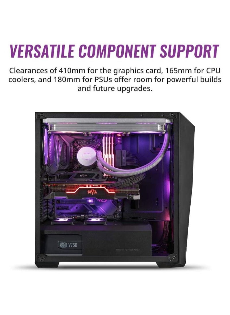 COOLER MASTER - Master MasterBox K501L ARGB Mid Tower ATX Gaming Case with Pre-Installed Two ARGB Fans, PSU Shroud and Tempered Glass Side Panel - Image 1