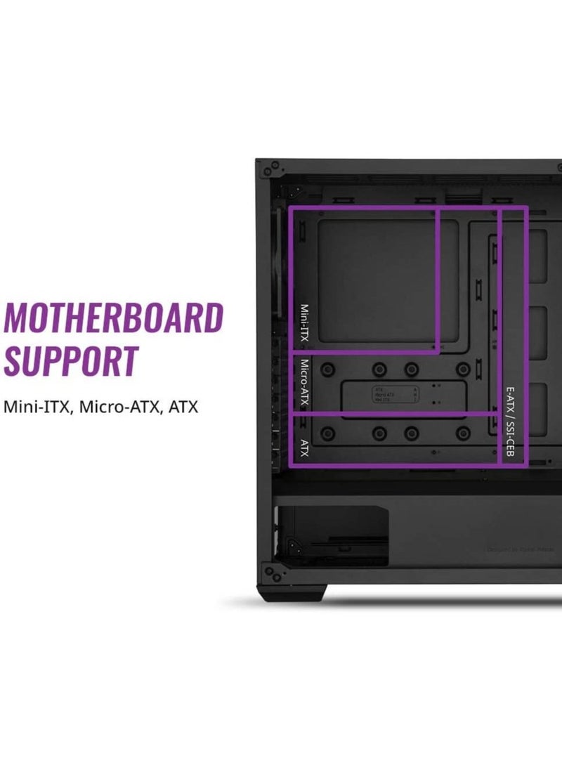 COOLER MASTER - Master MasterBox K501L ARGB Mid Tower ATX Gaming Case with Pre-Installed Two ARGB Fans, PSU Shroud and Tempered Glass Side Panel - Image 1