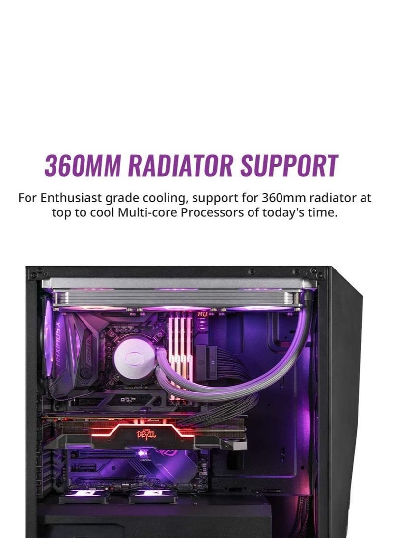 COOLER MASTER - Master MasterBox K501L ARGB Mid Tower ATX Gaming Case with Pre-Installed Two ARGB Fans, PSU Shroud and Tempered Glass Side Panel - Image 1
