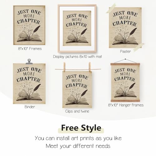 PLKMN Classroom Decor, Reading Corner Decor for Classroom, Book Club Decorations Library Posters 8x10, Vintage Book Wall Art for Dorm Reading Nook High School, Set of 4 Unframed - Image 3