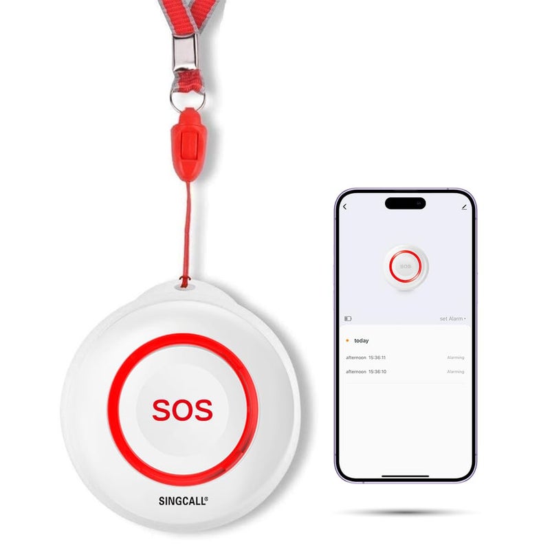 SINGCALL Caregiver Pager Panic Button Alert Button Medical Alert System Emergency Button for Elderly SOS Alarm Bell for Seniors Tuya Smart Waterproof Wireless Pager (only 2.4GHz WiFi) - Image 4