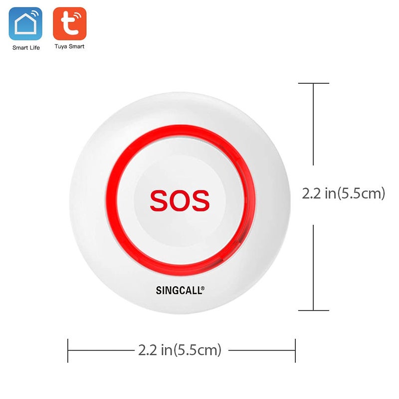 SINGCALL Caregiver Pager Panic Button Alert Button Medical Alert System Emergency Button for Elderly SOS Alarm Bell for Seniors Tuya Smart Waterproof Wireless Pager (only 2.4GHz WiFi) - Image 2