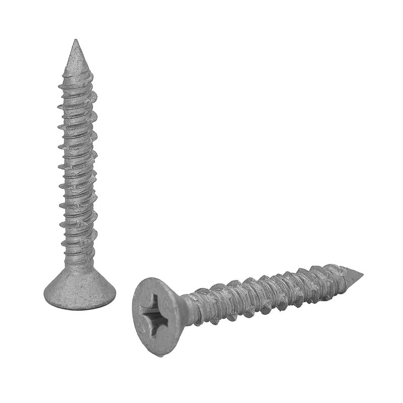 CONFAST 1/4" x 1-3/4" Concrete Screws 410 Stainless Steel Phillips Flat Countersunk with Concrete Drill Bit for Anchoring to Masonry, Block or Brick (50 per Box) - Image 2