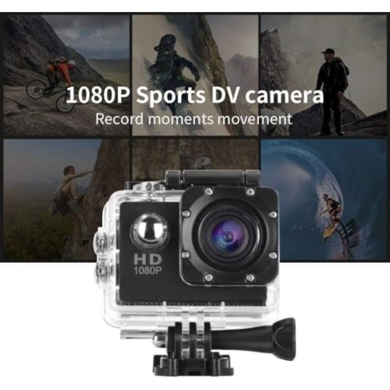 1080P Action Camera, 12MP 2.0 Inch Sports Camera Full HD Action Cam 30m/98ft Underwater Waterproof Camera Underwater Video Camera High Definition Action Cam with Mounting Accessories Kit - Image 5