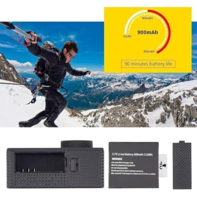 1080P Action Camera, 12MP 2.0 Inch Sports Camera Full HD Action Cam 30m/98ft Underwater Waterproof Camera Underwater Video Camera High Definition Action Cam with Mounting Accessories Kit - Image 2
