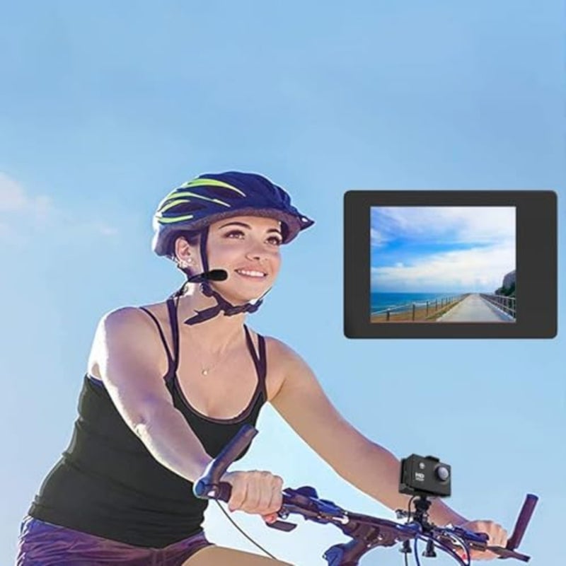 1080P Action Camera, 12MP 2.0 Inch Sports Camera Full HD Action Cam 30m/98ft Underwater Waterproof Camera Underwater Video Camera High Definition Action Cam with Mounting Accessories Kit - Image 3