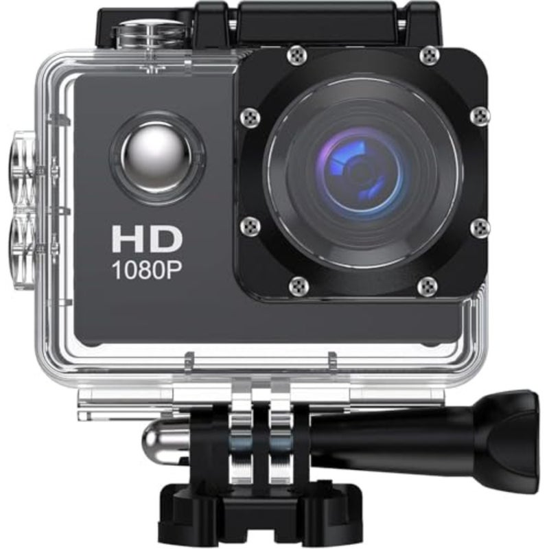 1080P Action Camera, 12MP 2.0 Inch Sports Camera Full HD Action Cam 30m/98ft Underwater Waterproof Camera Underwater Video Camera High Definition Action Cam with Mounting Accessories Kit - Image 1