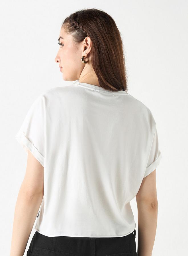 اس بي كاركترز تيشيرت قصير بأكمام ممتدة وياقة ضيقة بطبعات - Image 3