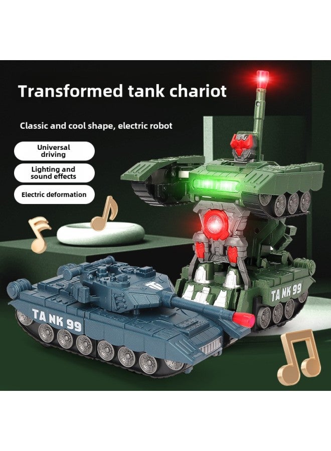 Electric Universal Deformation Tank Children's Toy Boy Luminous Music Educational Baby Gift Stall Wholesale-Color:Electric Universal Deformation Tank  To Send Disposable Battery - Image 2