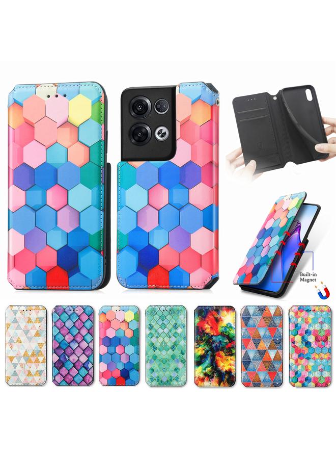 S-TOP Case For OPPO Reno8 Pro CaseNeo Colorful Magnetic Leather Phone Case - Image 4