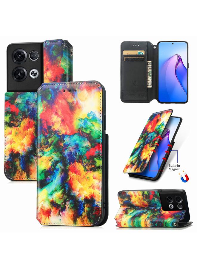 S-TOP Case For OPPO Reno8 Pro CaseNeo Colorful Magnetic Leather Phone Case - Image 1