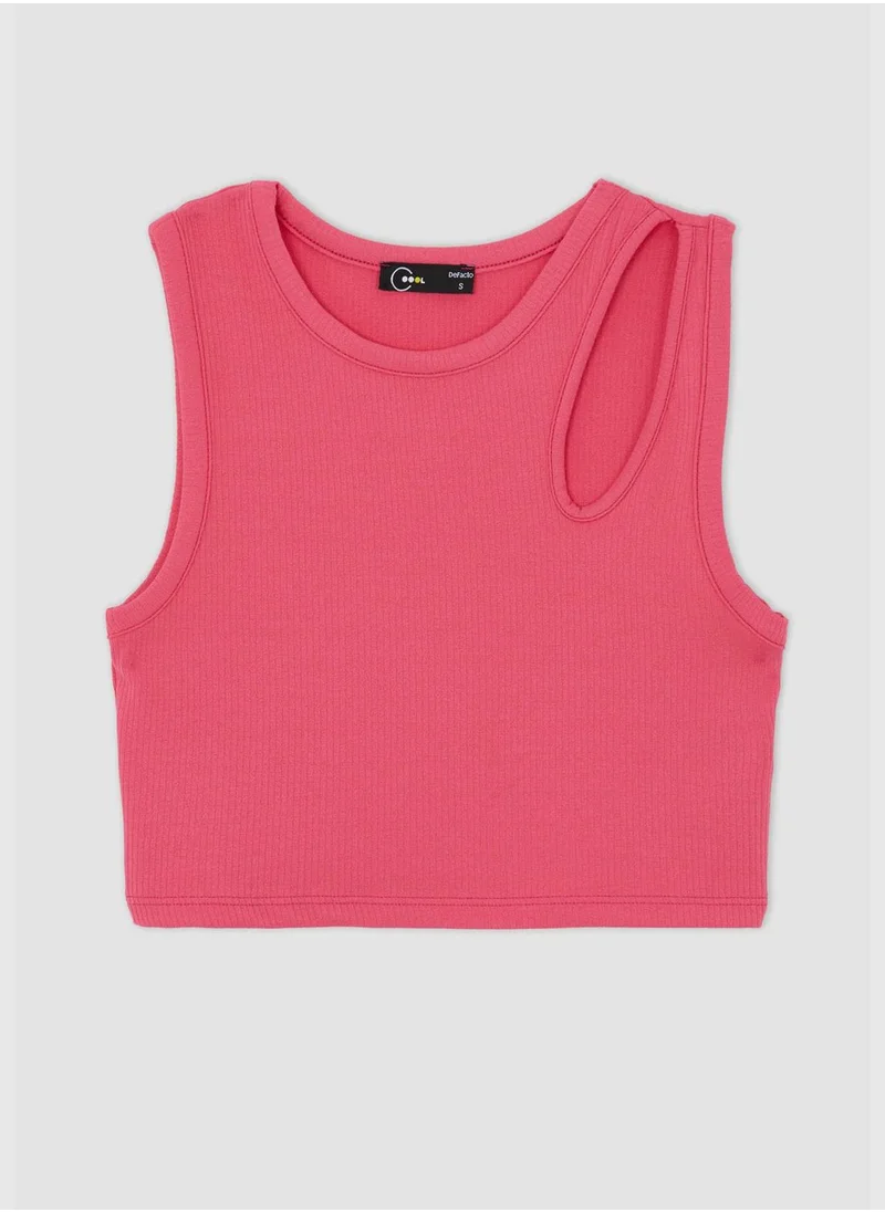 DeFacto Fitted One Side Cut Out Crop Top
