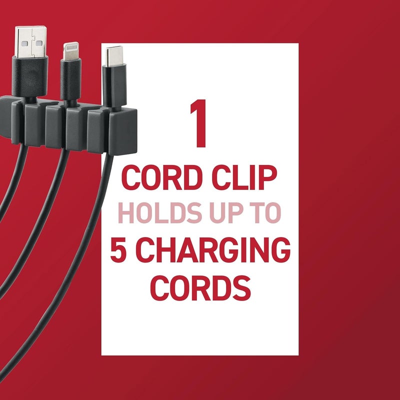 Command 5-Cord Clip Organizer and Wrap Bundle, 2 Clips, 1 Wrap and 6 Medium Strips, Black, Great for Damage-Free Electronics Organization Under Desk or Wall Mount - Image 3