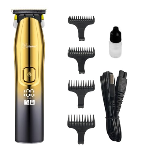 Hatteker HT-667 Digital Display Pro Li Outliner Cordless T Blade Trimmer Professional 0.1 Gaped Outlining For Barbers 0.1Mm Balding Shape up IPX7 Waterproof Powerful Rotary Motor 180 Min Runtime - Image 1