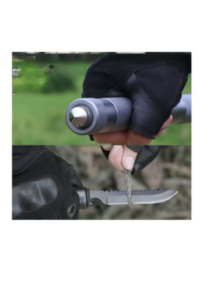 Tactical Folding Shovel - Multifunctional Tool with Portable Survival kit Durable Hiking Equipment Include Knife  Screwdriver & Fire Starter  All-in-one  Survival Tool
