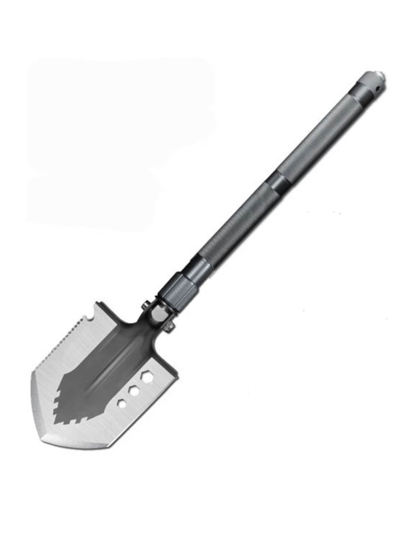 Tactical Folding Shovel - Multifunctional Tool with Portable Survival kit Durable Hiking Equipment Include Knife  Screwdriver & Fire Starter  All-in-one  Survival Tool