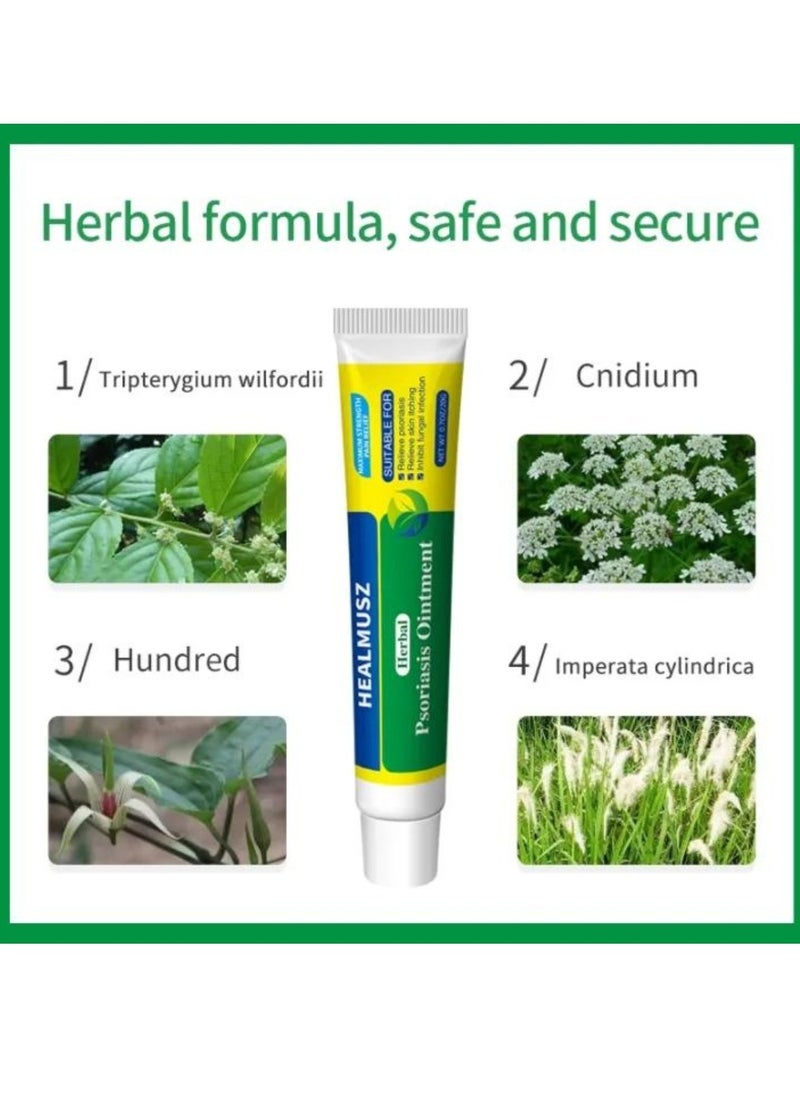 HEALMUSZ - Herbal Psoriasis Ointment Advanced Psoriasis Treatment Cream Antifungal Cream Maximum Strength Pain Relief Relieve Psoriasis Skin Itching and Inhibit Fungal Infection Psoriasis Treatment Cream 20g - Image 1