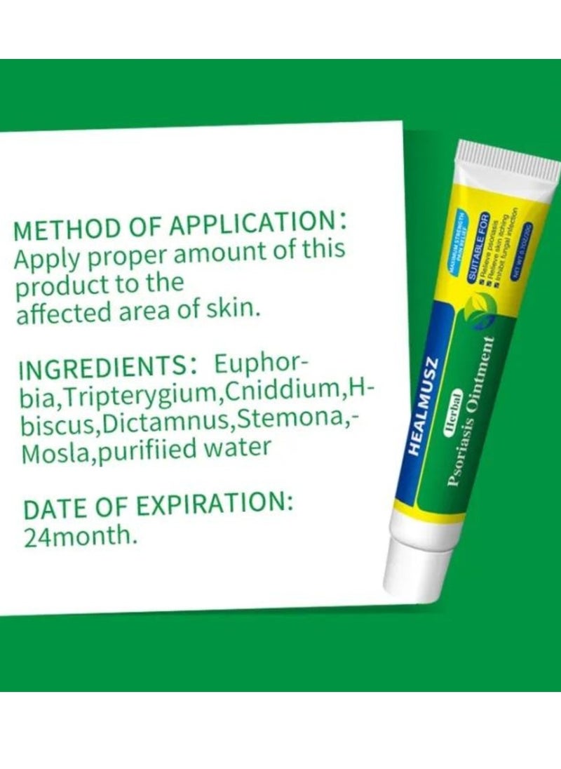 HEALMUSZ - Herbal Psoriasis Ointment Advanced Psoriasis Treatment Cream Antifungal Cream Maximum Strength Pain Relief Relieve Psoriasis Skin Itching and Inhibit Fungal Infection Psoriasis Treatment Cream 20g - Image 1