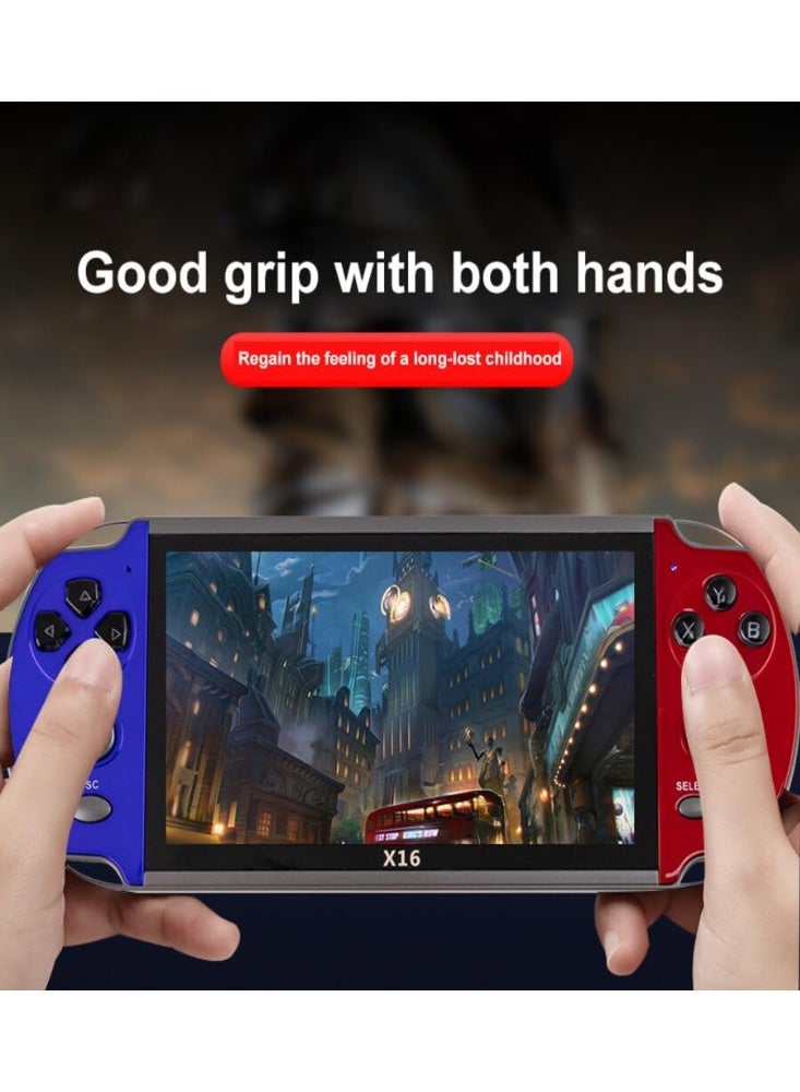 X16 7 Inch Portable Game Console – Built-in 10,000+ Classic Games, TV Output via AV Cable, Supports TF Card, Music, Video, and E-Book Player – Retro Handheld Game Box for Adults & Kids - Image 5