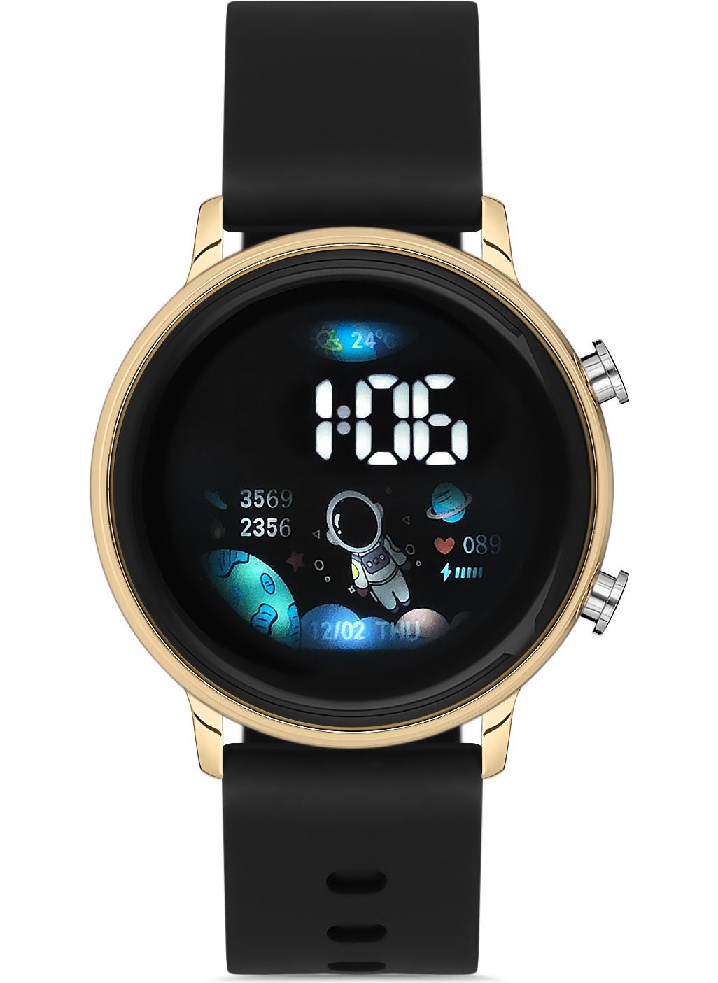 Aqua Di Polo 1987 Unisex Black Gold Silicone Wristwatch APWR032002  - Image 1