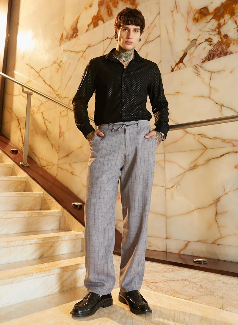 CAHOOT Grey Lightweight - Pinstriped Chino Trousers for Men | Best Price UAE