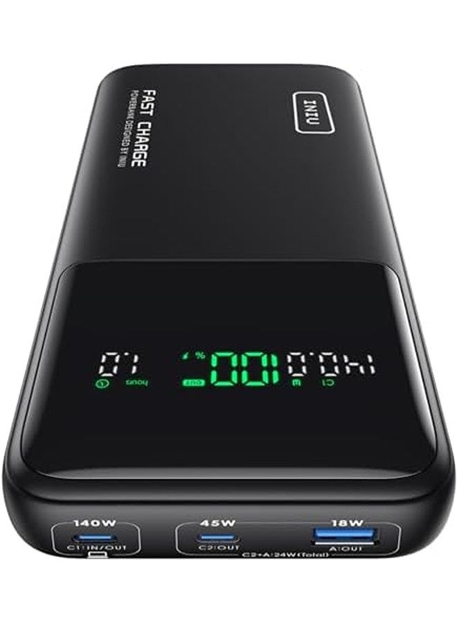 INIU 27000mAh 140W Power Bank | USB-C In/Out, High-Capacity Laptop Charger with Smart Display - Image 1