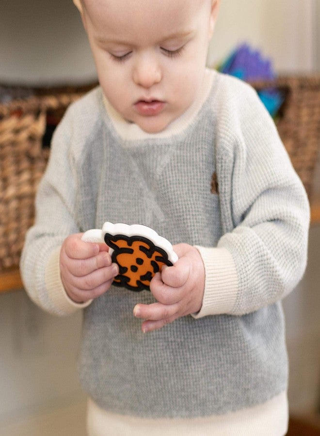 Fat Brain Toys Brain Teether - Orange - Textured Silicone Teether for Babies - Image 4