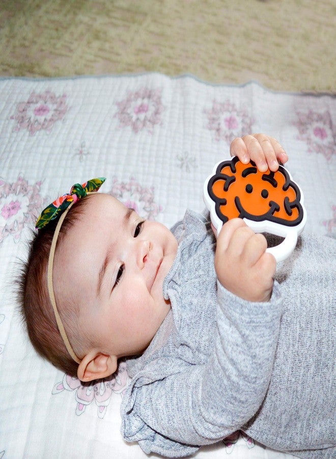 Fat Brain Toys Brain Teether - Orange - Textured Silicone Teether for Babies - Image 3