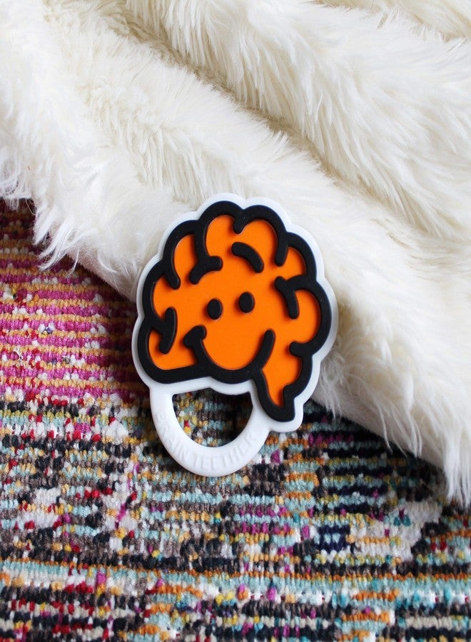 Fat Brain Toys Brain Teether - Orange - Textured Silicone Teether for Babies - Image 2