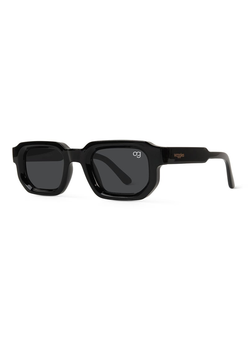 Woggles Designer Black Square Sunglasses| Men & Women| 100% Uv Protection - Image 5