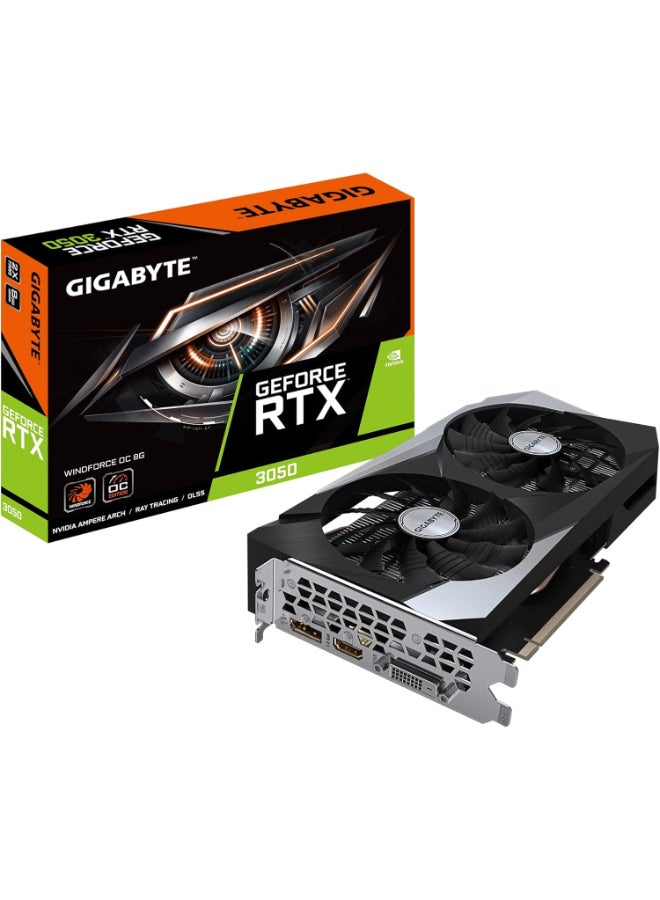 GIGABYTE GeForce RTX 3050 WINDFORCE OC 8G Graphics Card, 2X WINDFORCE Fans, 8GB GDDR6 128-bit GDDR6, GV-N3050WF2OC-8GD Video Card - Image 1