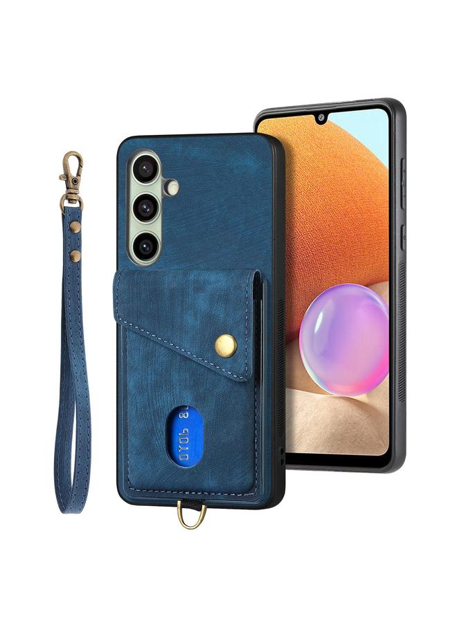 اس-توب جراب هاتف Samsung Galaxy A56 5G محفظة بطاقات ريترو قابلة للطي من الجلد مع حزام - Image 1